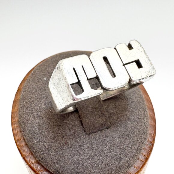 Sterling Silver 925 Toy Three Dimensional Lettering Statement Ring Size 11.25 - Picture 2 of 13